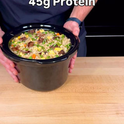 Slow Cooker Garlic Butter Steak Fried Rice