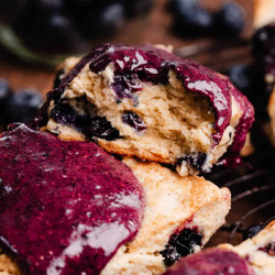 Blueberry Scones With Blueberry Glaze