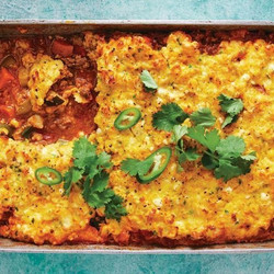 Corn-crusted Mexican Mince Bake easy mains