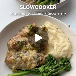 Slowcooker Creamy Mustard, Sausage &amp; Leek Casserole