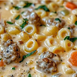 Creamy Parmesan Italian Sausage Ditalini Soup