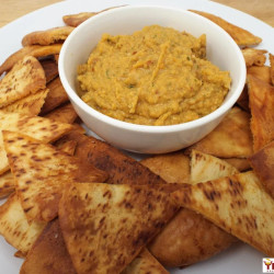 Sun-dried Tomato Basil Hummus With Pita Chips