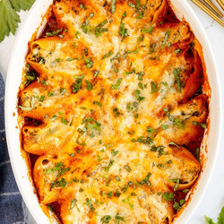 Chicken Stuffed Shells With Tomato Cream Sauce Recipe