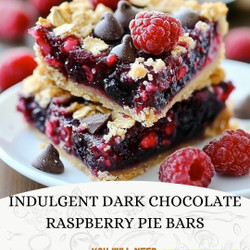 Indulgent Dark Chocolate Raspberry Pie Bars