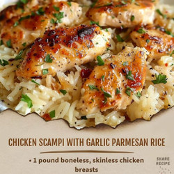 Chicken Scampi With Garlic Parmesan Rice