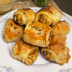 Herb Crusted Chicken Apple Sausage Rolls
