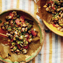 Cevizli Bat Salatası (Green Lentil Salad with Walnuts) - cook lentils during break
