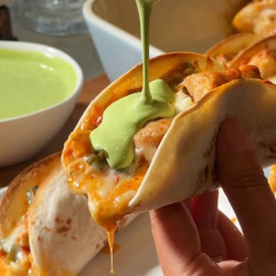Baked Chipotle Chicken Tacos With Cilantro Crema