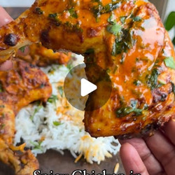 Spicy Chicken In Butter Cream Sauce Over Basmati Rice