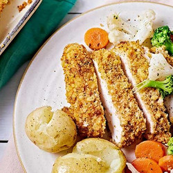 Garlic &amp; Parmesan Breaded Chicken With Quick Giardiniera