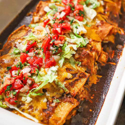Leftover Turkey Enchiladas With Red Sauce