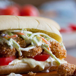 Shrimp Po Boy With Pineapple Slaw