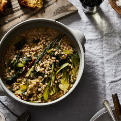 Stewy White Beans With Escarole, Garlic, And Sizzled Rosemary