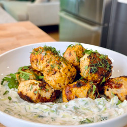Sun-dried Tomato Chicken Meatballs With Dairy-free Tzatziki