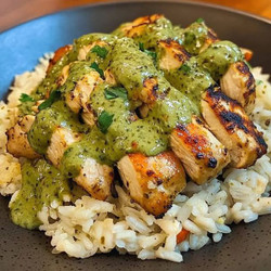 Epic Peruvian Chicken &amp; Rice With Zesty Green Sauce