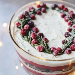 Gingerbread Trifle With Cranberry Curd