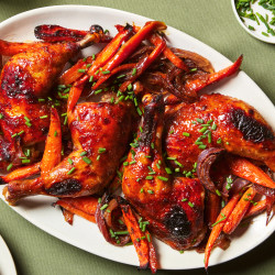 Sheet-pan Sticky Apricot Chicken