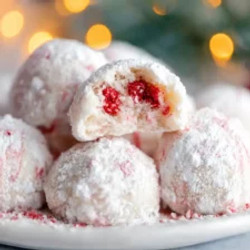 Peppermint Snowball Cookies