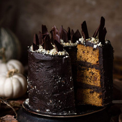 Chocolate Bourbon Pumpkin Cake