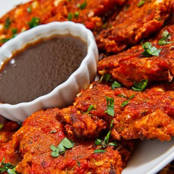 Roasted Red Pepper And Feta Fritters