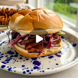 Hoisin Glazed Yuba And Eggplant Sandwiches