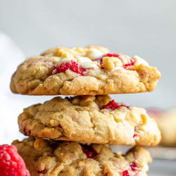 Bakery Style Raspberry White Chocolate Cookies