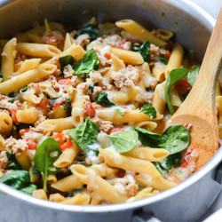 One-pot Pasta With Ground Turkey And Spinach