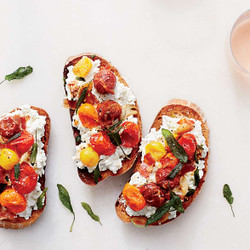 Ricotta And Roasted Tomato Bruschetta With Pancetta