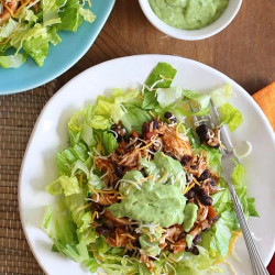 Easy Crock Pot Chicken And Black Bean Taco Salad